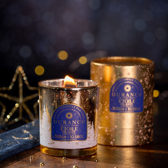 Bougie mèche en bois ÉTOILE FILANTE