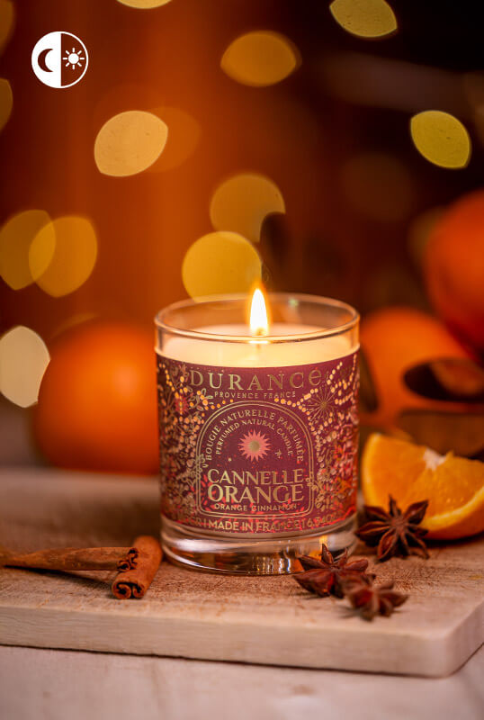 Bougie de noël parfumée CANNELLE-ORANGE 180 gr